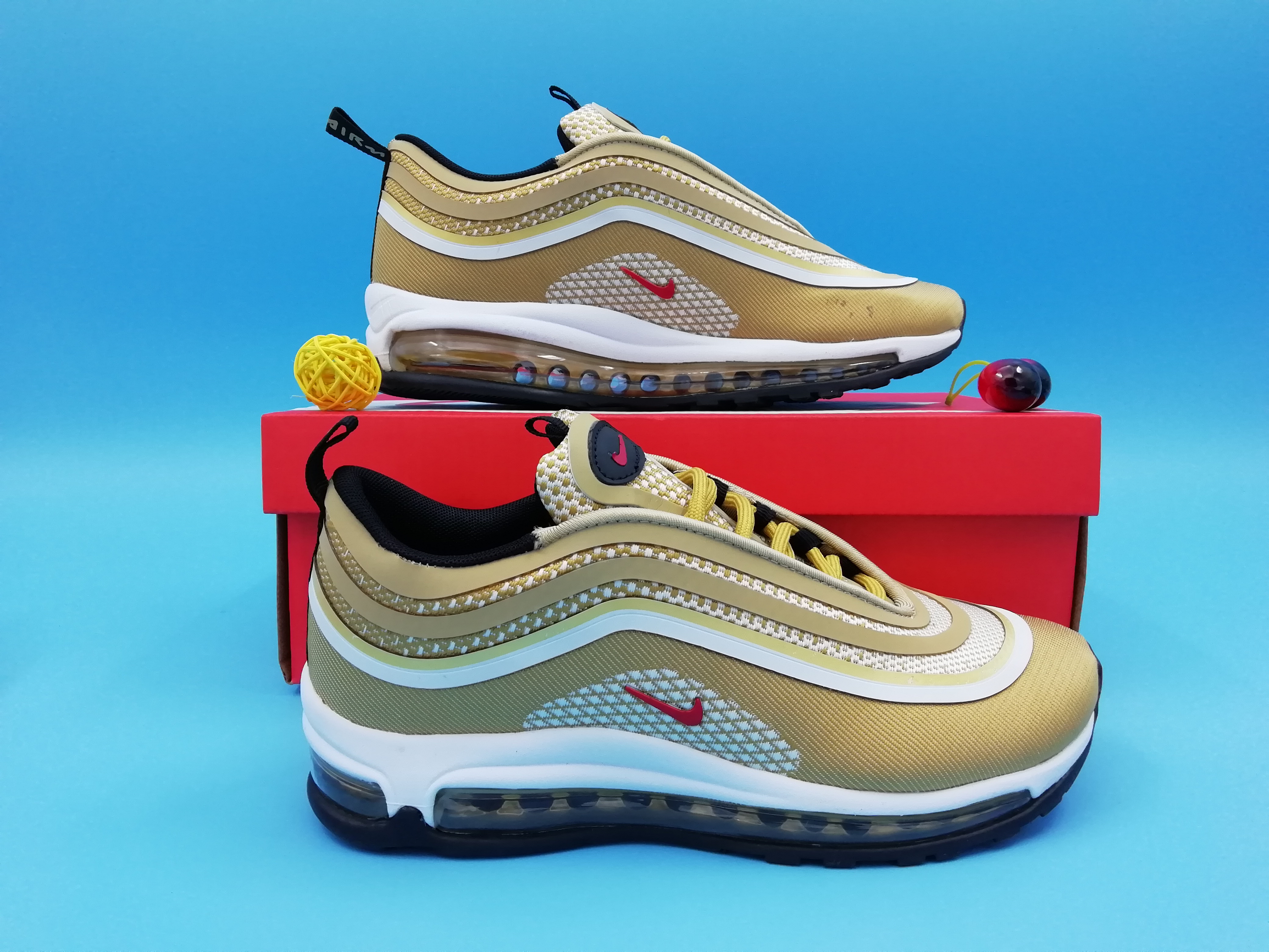 2019 Nike Air Max 97 Women Yellow White Red Shoes